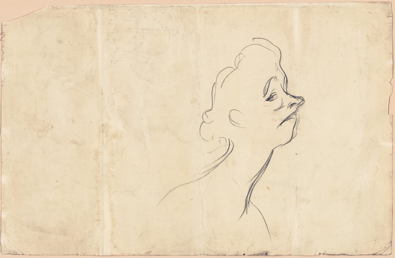 Yvette Guilbert (recto) Háromnegyedes tanulmány Yvette Guilbertről (fordítva) alkotó: Henri de Toulouse-Lautrec