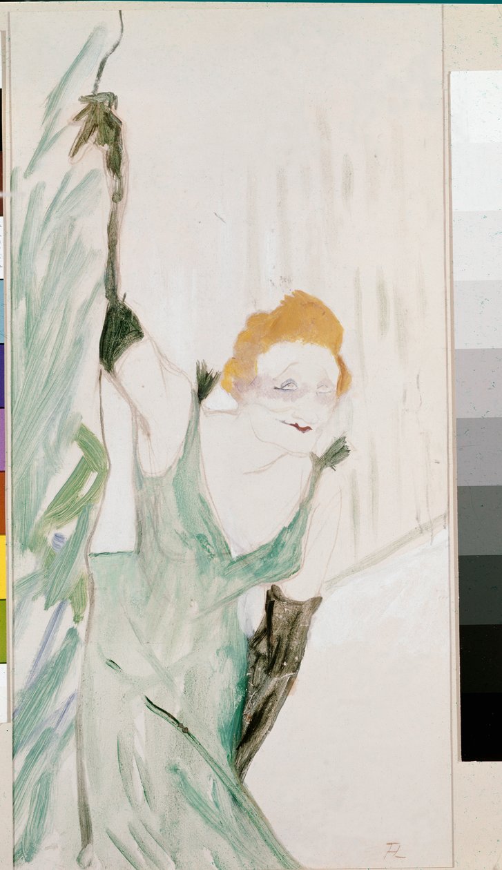 Yvette Guilbert köszönti a közönséget alkotó: Henri de Toulouse Lautrec