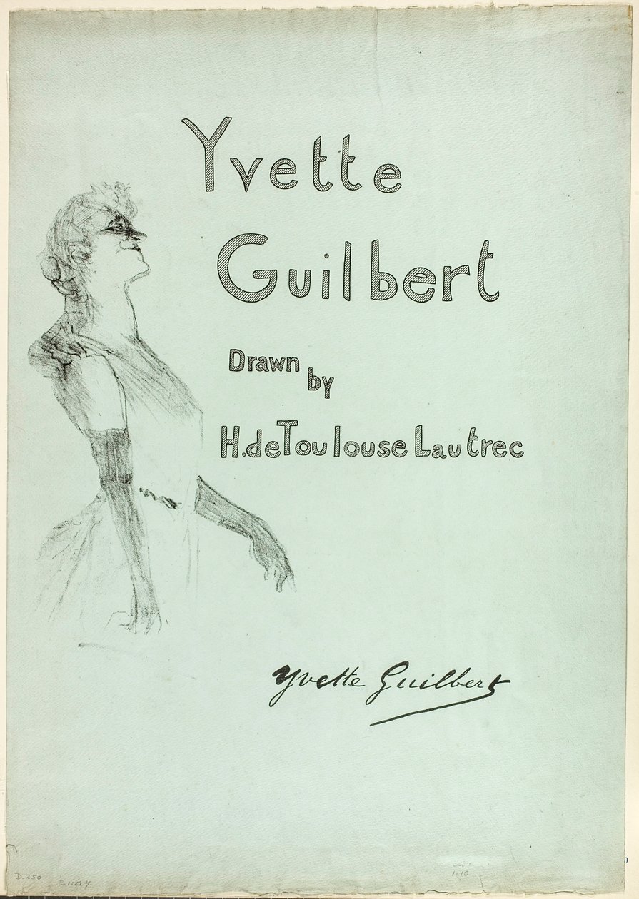 Yvette Guilbert a színpadon, Yvette Guilberttől alkotó: Henri de Toulouse-Lautrec