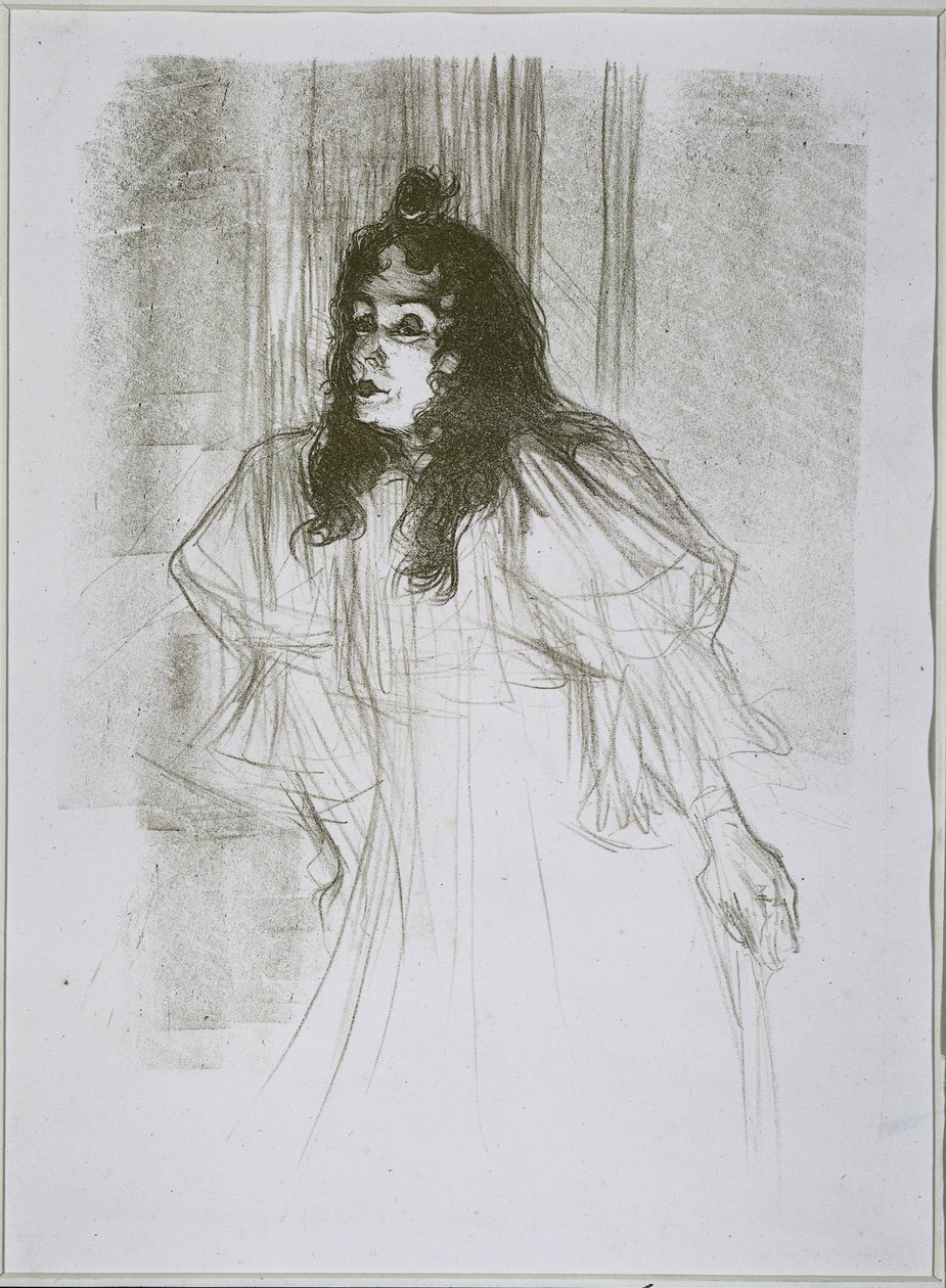 May Belfort (May Egan) portréja két figurával és egy zongorával Miss May Belfort (eredeti cím) alkotó: Henri de Toulouse Lautrec (signed by artist)