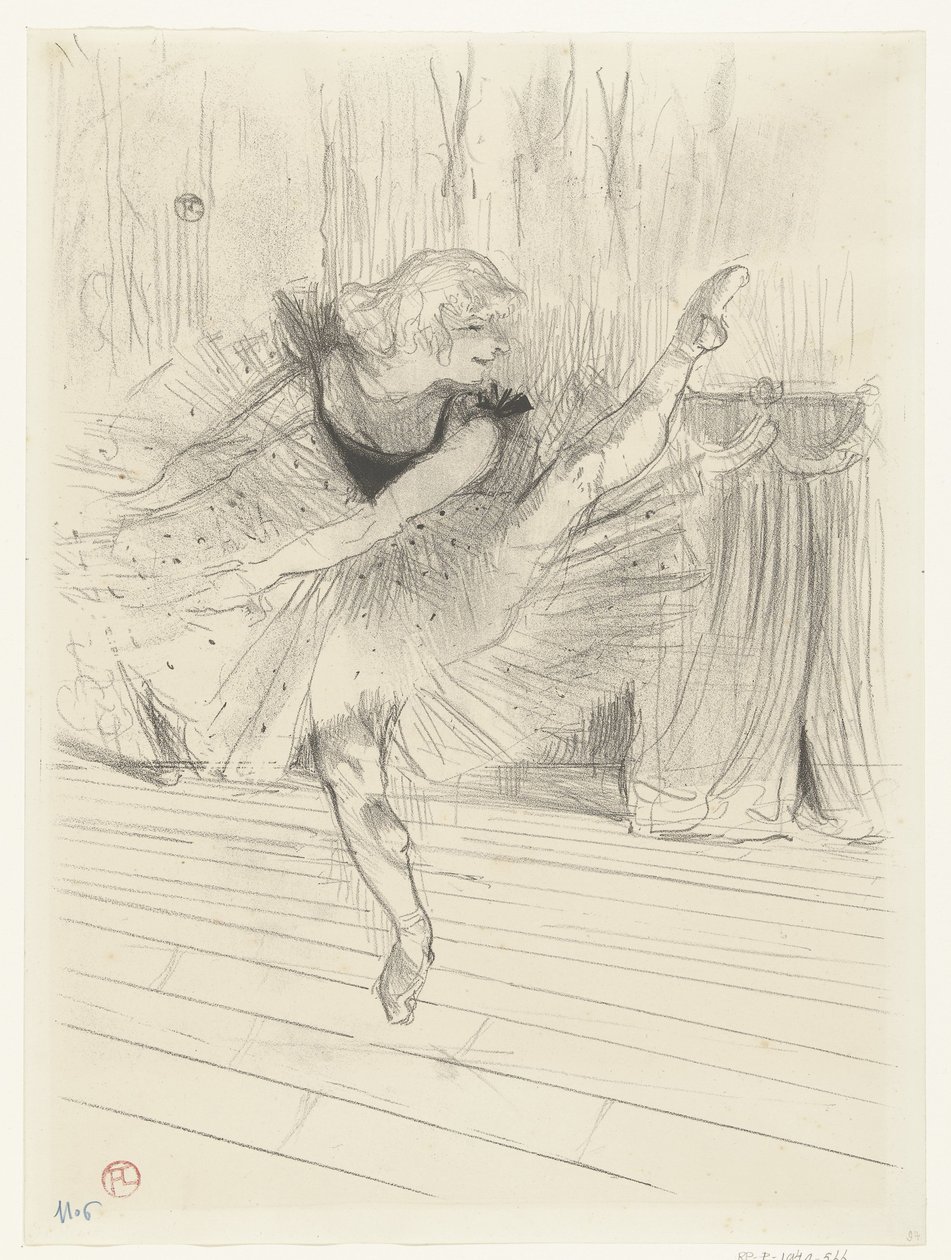 Ida Heath táncos portréja Ida Heath angol táncos alkotó: Henri de Toulouse Lautrec (signed by artist)