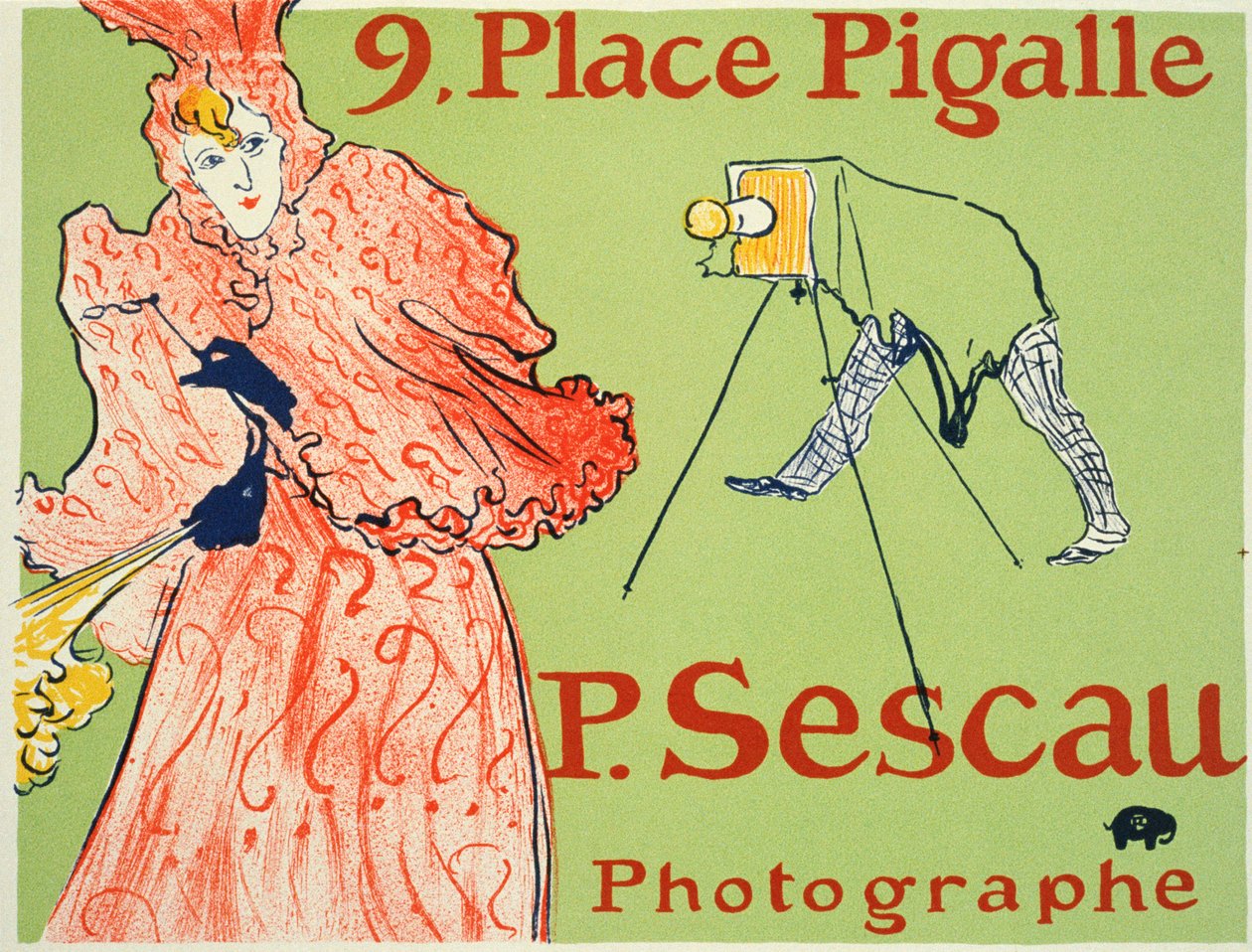9, Place Pigalle, P. Sescau fényképész plakát, 1894. alkotó: Henri de Toulouse Lautrec