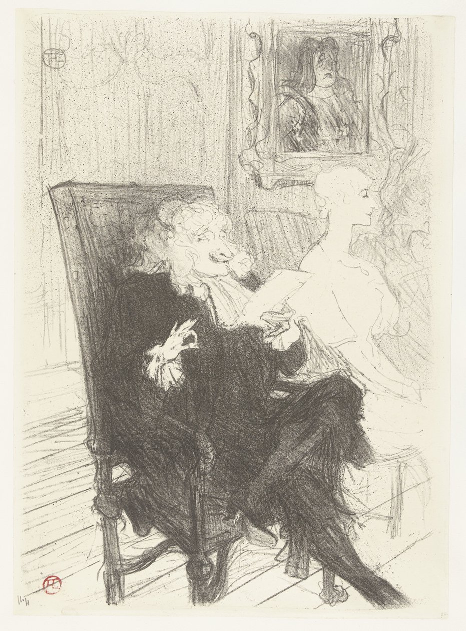 Színészek Jules Charles Truffier, mint Marguerite Moreno a Toneelstuk Tanult nőkben Truffier és Moreno a Tanult nőkben alkotó: Henri de Toulouse Lautrec
