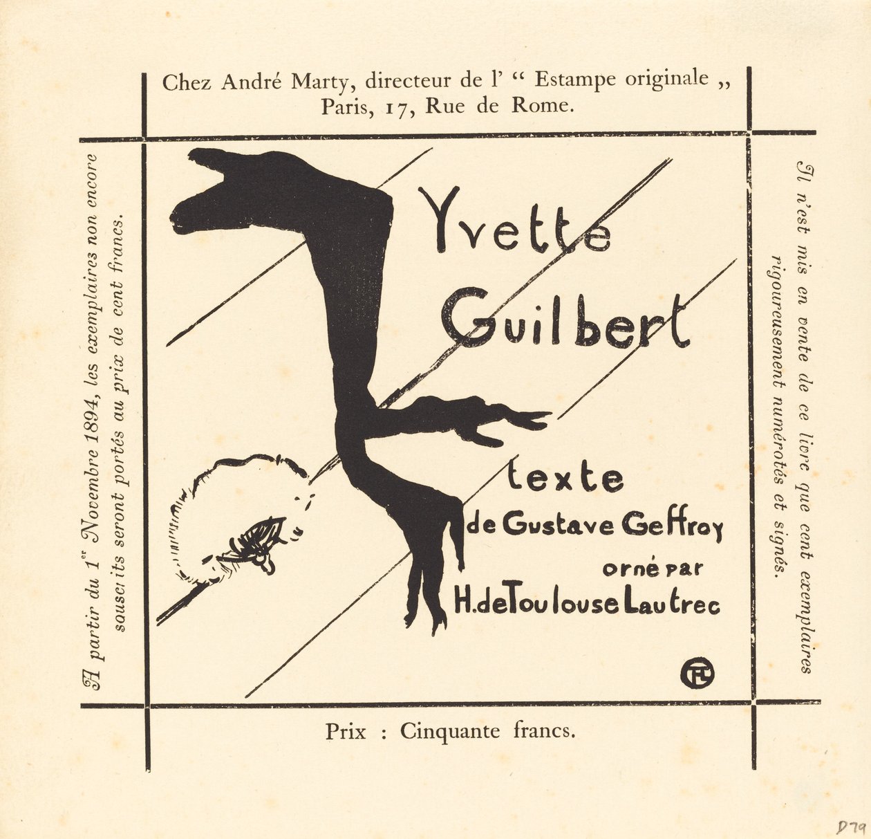 Reklám az albumhoz Yvette Guilbert alkotó: Henri de Toulouse Lautrec