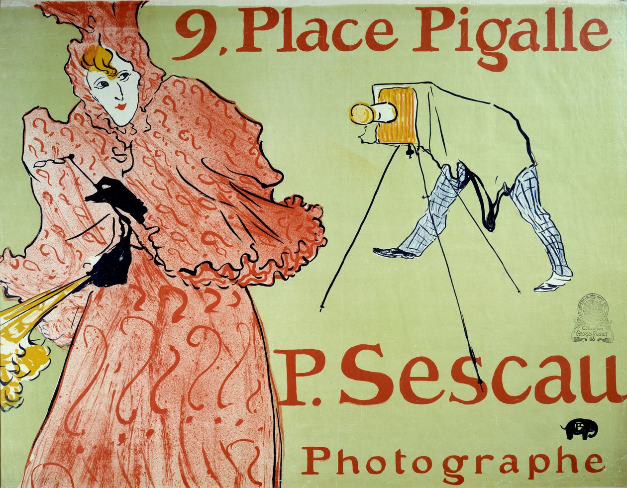 Reklám P. Sescau fotós számára, 9 Place Pigalle, Montmartre. Henri De Toulouse Lautrec (1864-1901) plakátja alkotó: Henri de Toulouse Lautrec