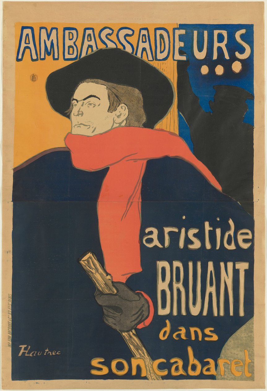 Nagykövetek: Aristide Bruant alkotó: Henri de Toulouse Lautrec