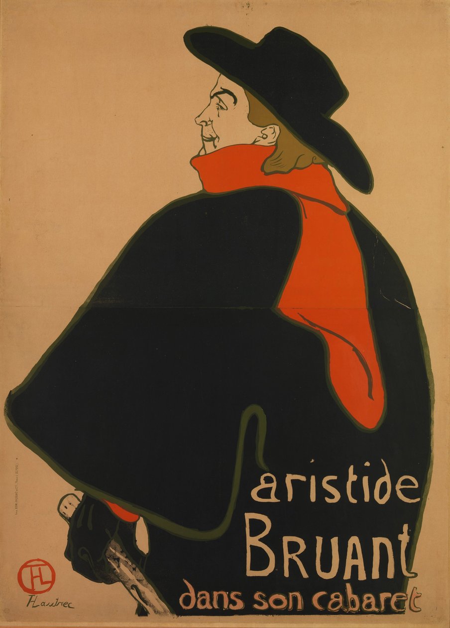 Aristide Bruant, a kabaréjában, 1893 alkotó: Henri de Toulouse Lautrec