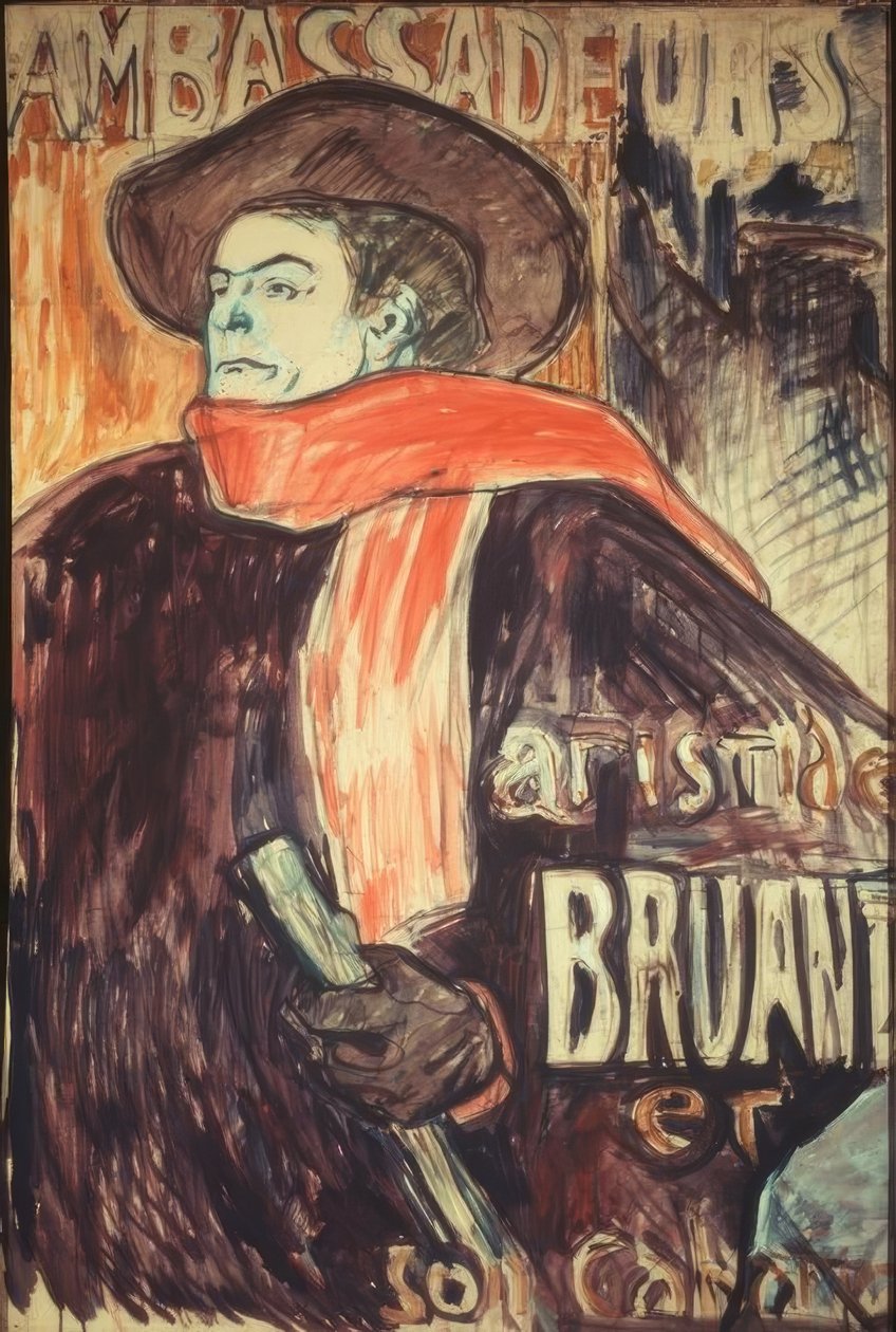 Aristide Bruant a Nagyköveteknél alkotó: Henri de Toulouse Lautrec