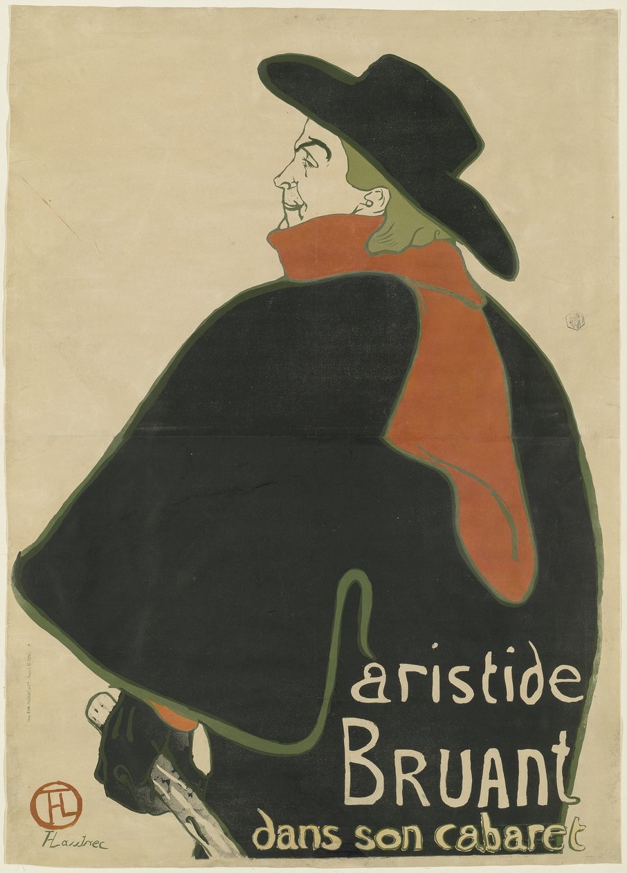 Aristide Bruant, Kabaréjában, 1893 alkotó: Henri de Toulouse Lautrec