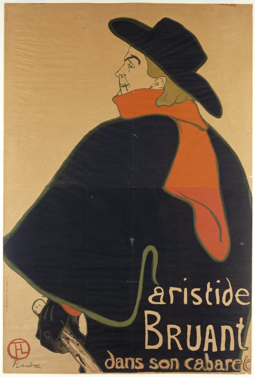Aristide Bruant a kabaréjában, 1893 alkotó: Henri de Toulouse Lautrec