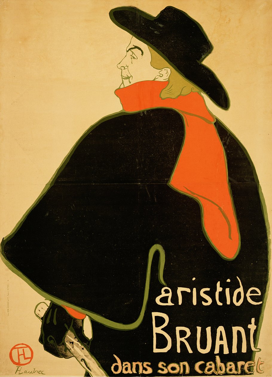 Aristide Bruant a kabaréjában, 1893 alkotó: Henri de Toulouse Lautrec