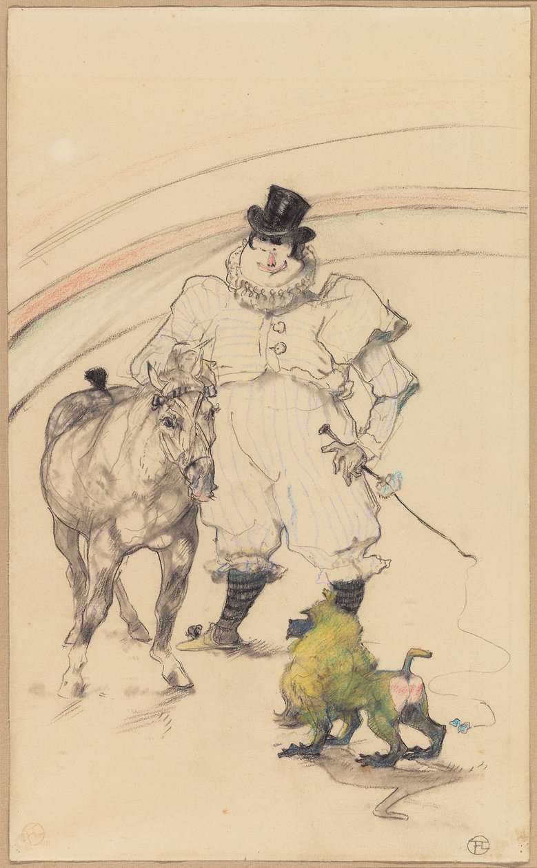 A Cirkuszban: Kiképzett póni és pávián alkotó: Henri de Toulouse Lautrec