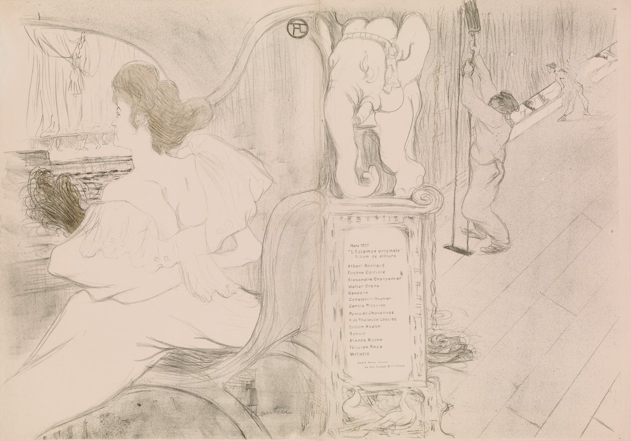 A Curtain Au rideau-nál, 1895., 1895. alkotó: Henri de Toulouse Lautrec