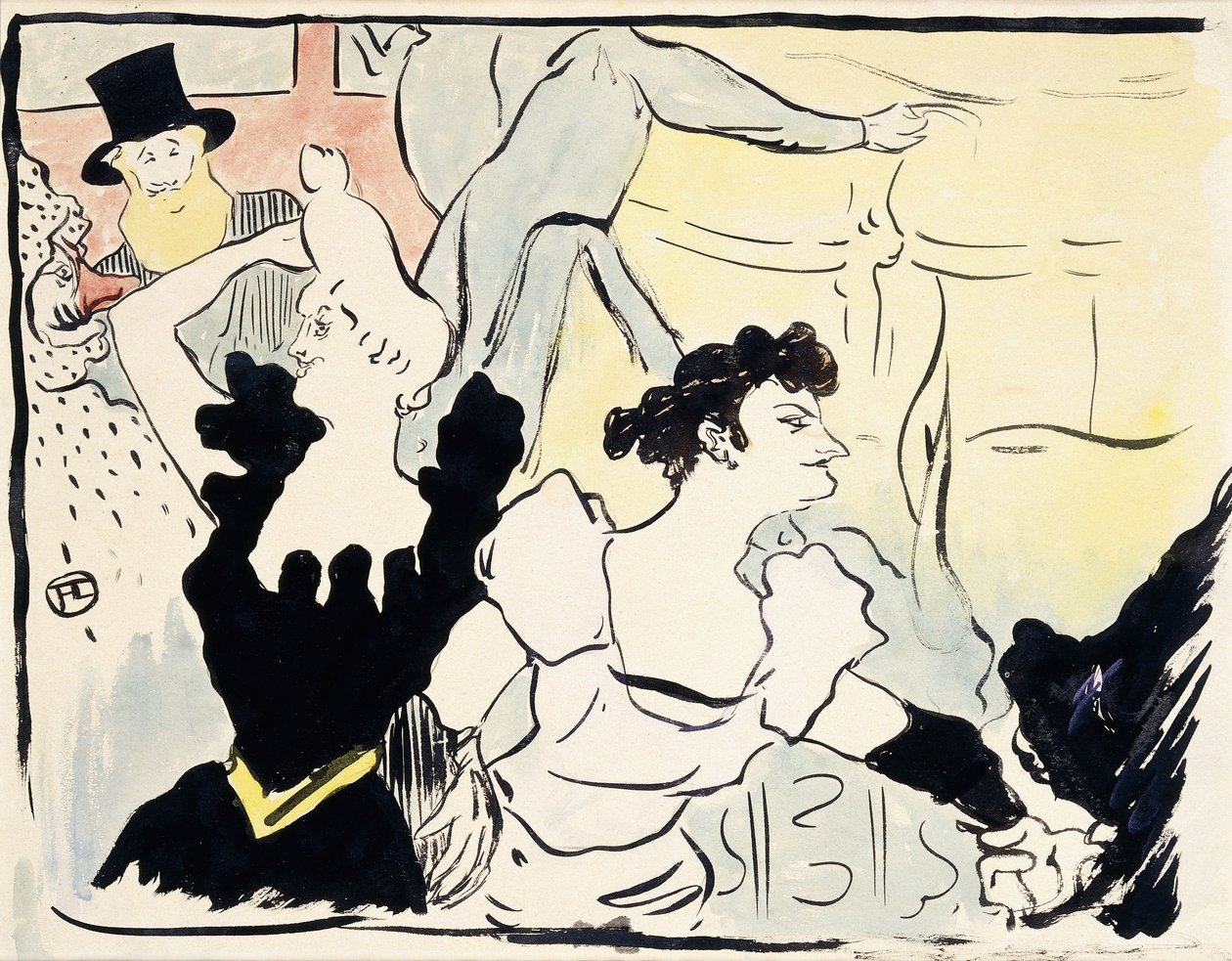 Az Álarcosbálon – Párizsi Ünnepek – Új mulatságok, 1892 alkotó: Henri de Toulouse Lautrec