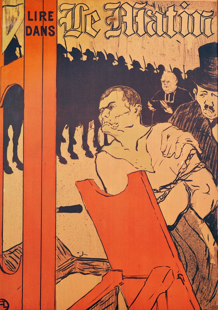 Az Akasztófa lábánál, a „Le Matin” reklámja, 1893 (színes litográfia) alkotó: Henri de Toulouse Lautrec