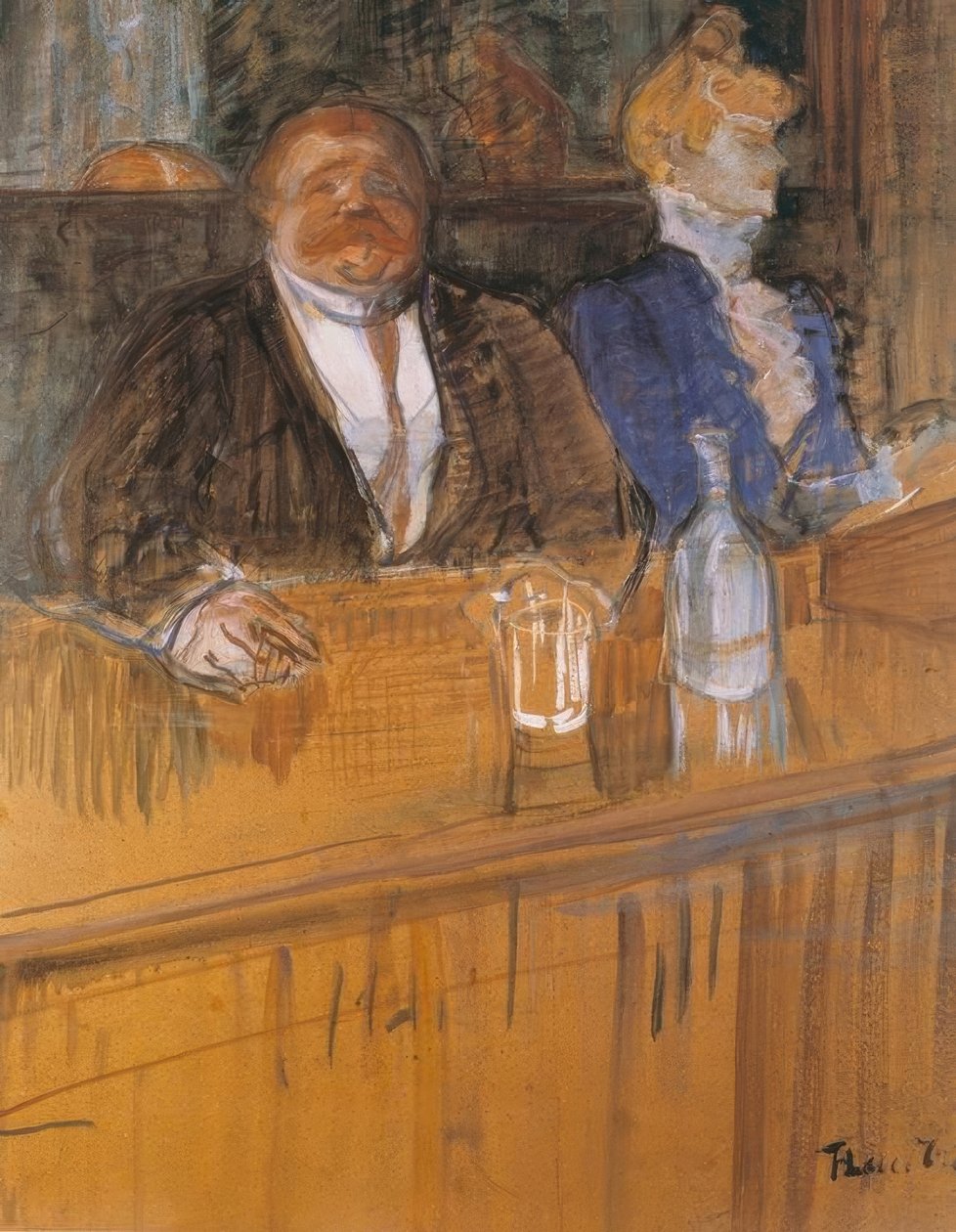 A kávézóban: A fogyasztó és a klorotikus pénztáros alkotó: Henri de Toulouse Lautrec