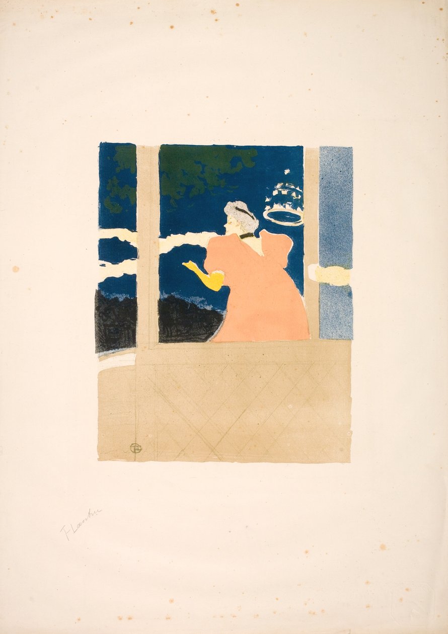 Aux Ambassadeurs - énekes a kávézó-koncerten alkotó: Henri de Toulouse Lautrec