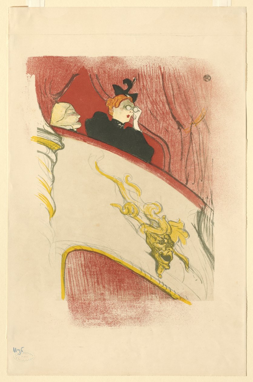 Erkély aranyozott groteszk maszkkal alkotó: Henri de Toulouse Lautrec
