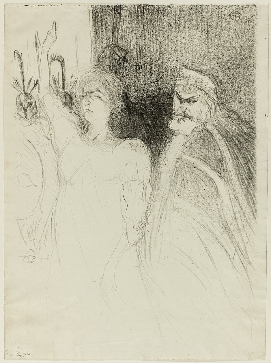 Bartet és Mounet-Sully, az Antigonéban alkotó: Henri de Toulouse Lautrec