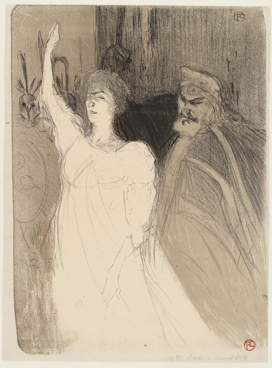 Bartet és Mounet-Sully, az Antigonéban alkotó: Henri de Toulouse Lautrec