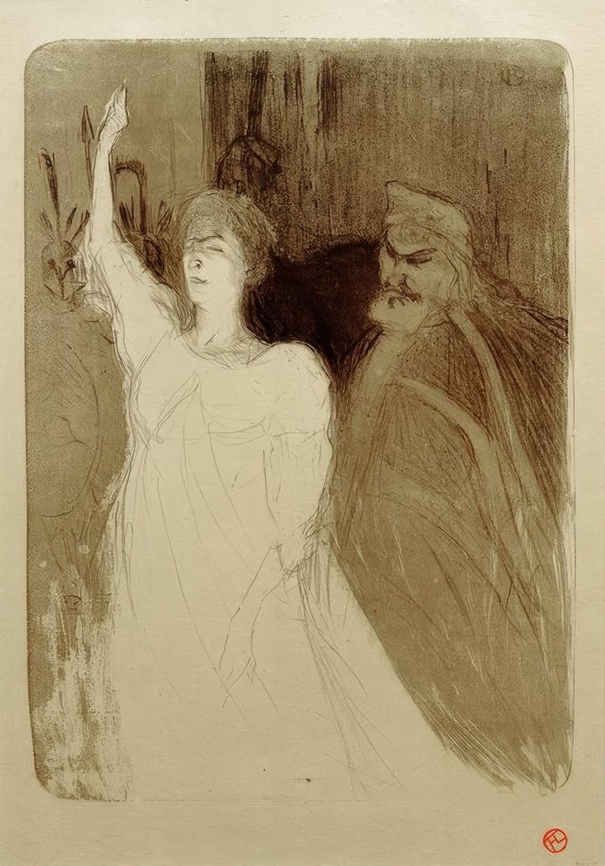 Bartet és Mounet-Sully, az Antigonéban alkotó: Henri de Toulouse Lautrec