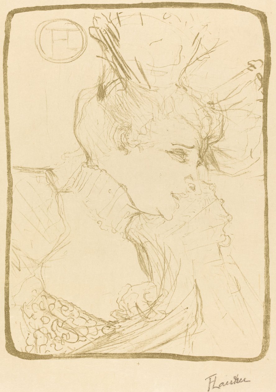 Mlle mellszobra. Marcelle Lender (Mlle. Marcelle Lender, egy mellszobor) alkotó: Henri de Toulouse Lautrec
