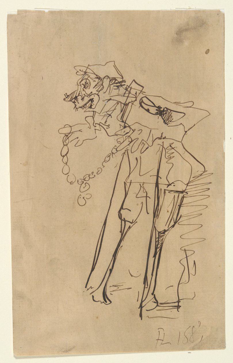 Egy kitüntetést tartó katona karikatúrája alkotó: Henri de Toulouse Lautrec