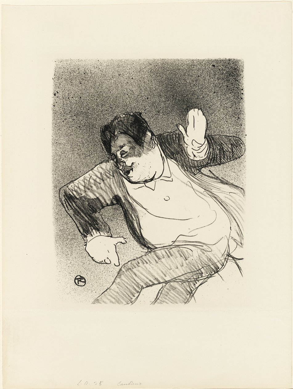 Caudieux a Petit Casino-ban, a Le Café-Concertből alkotó: Henri de Toulouse Lautrec