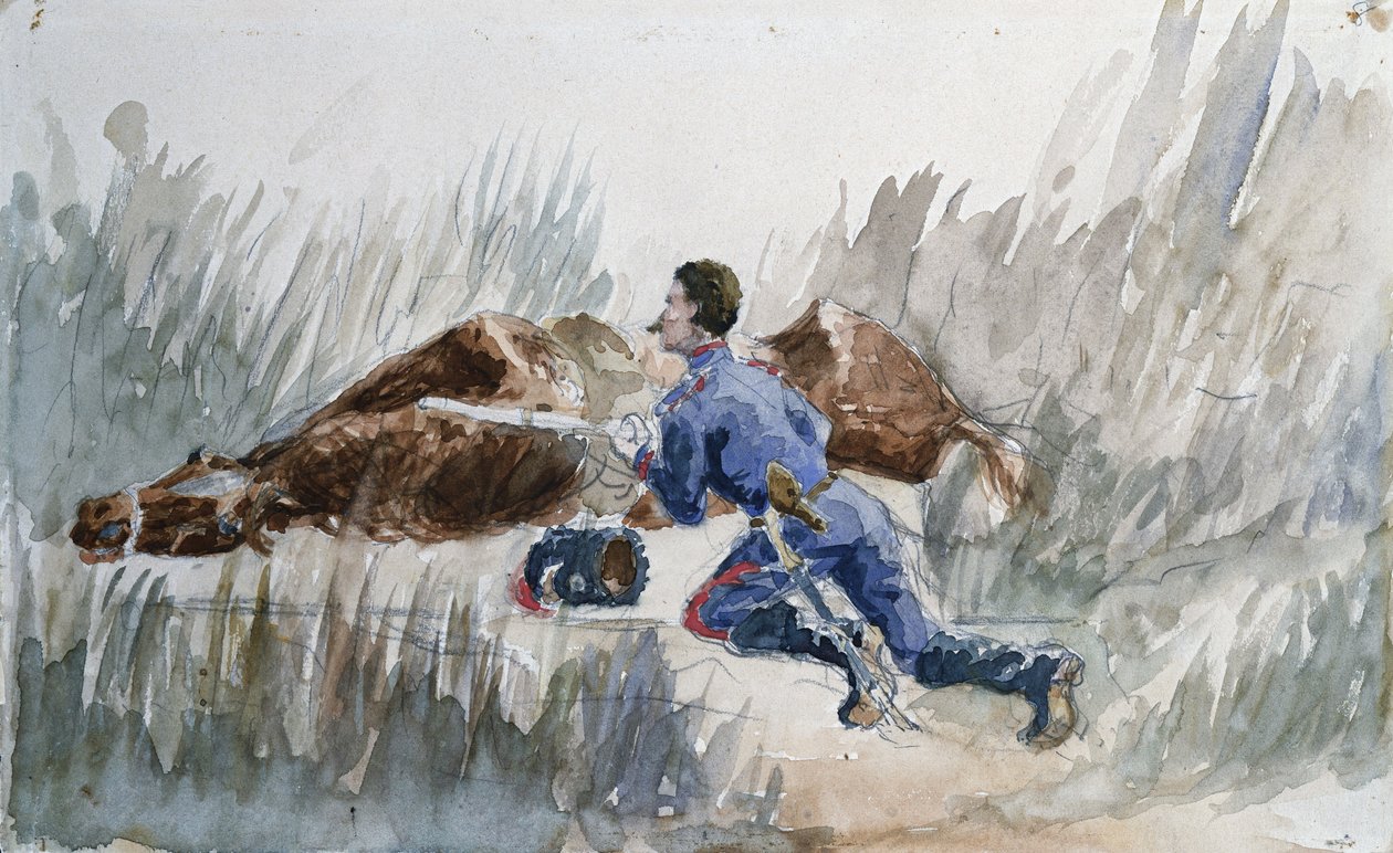 Lovassági manőver, 1881 körül alkotó: Henri de Toulouse Lautrec