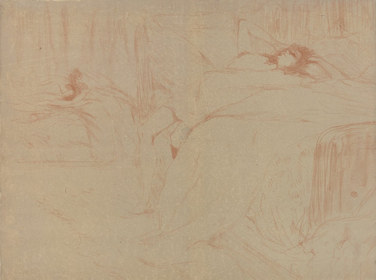 Összeesve az ágyon, az Elles sorozatból, 1896., 1896. alkotó: Henri de Toulouse Lautrec