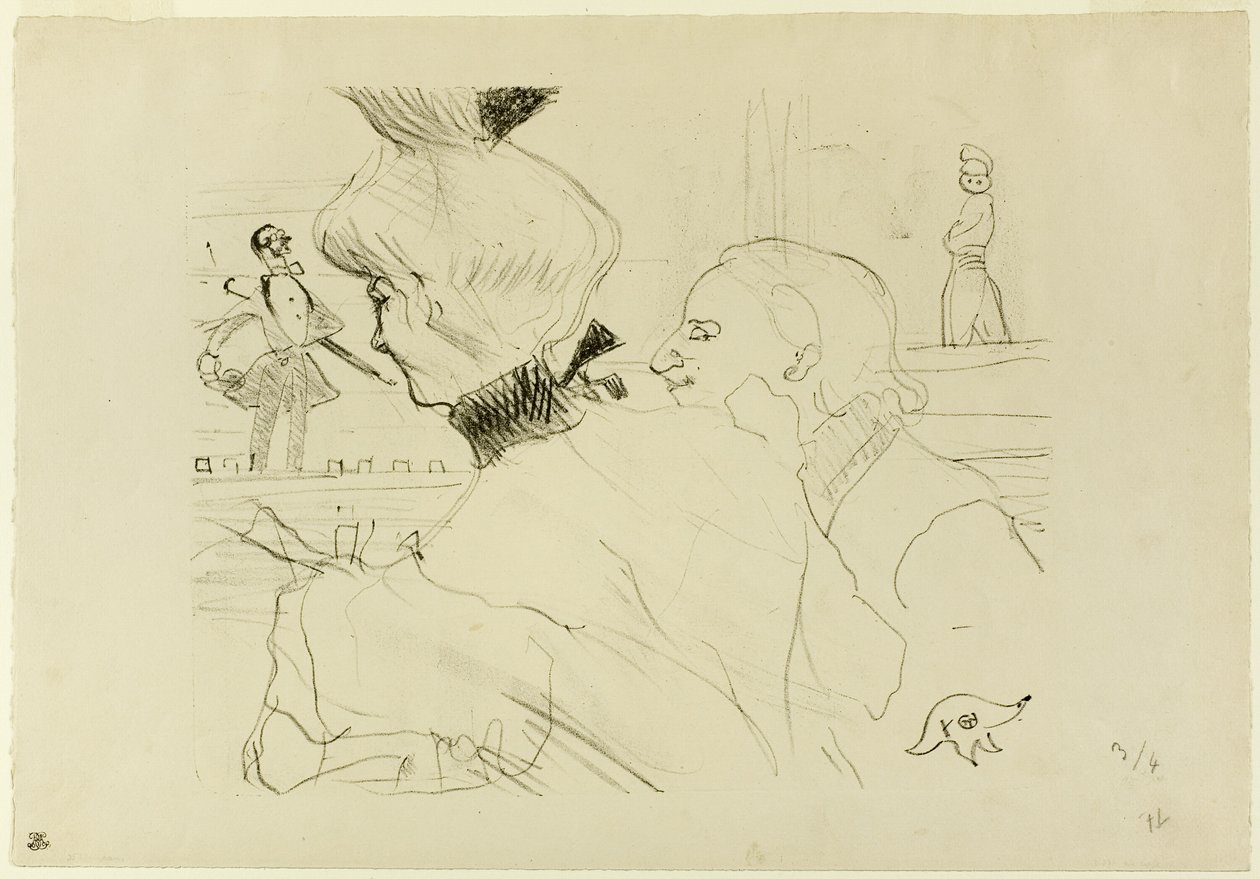 Pár egy kávézó-koncerten alkotó: Henri de Toulouse Lautrec