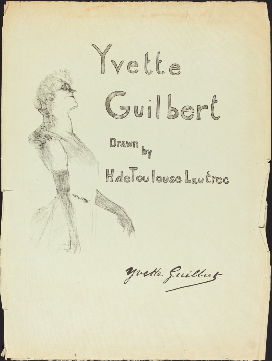 Borító, Yvette Guilbert, 1898. alkotó: Henri de Toulouse Lautrec