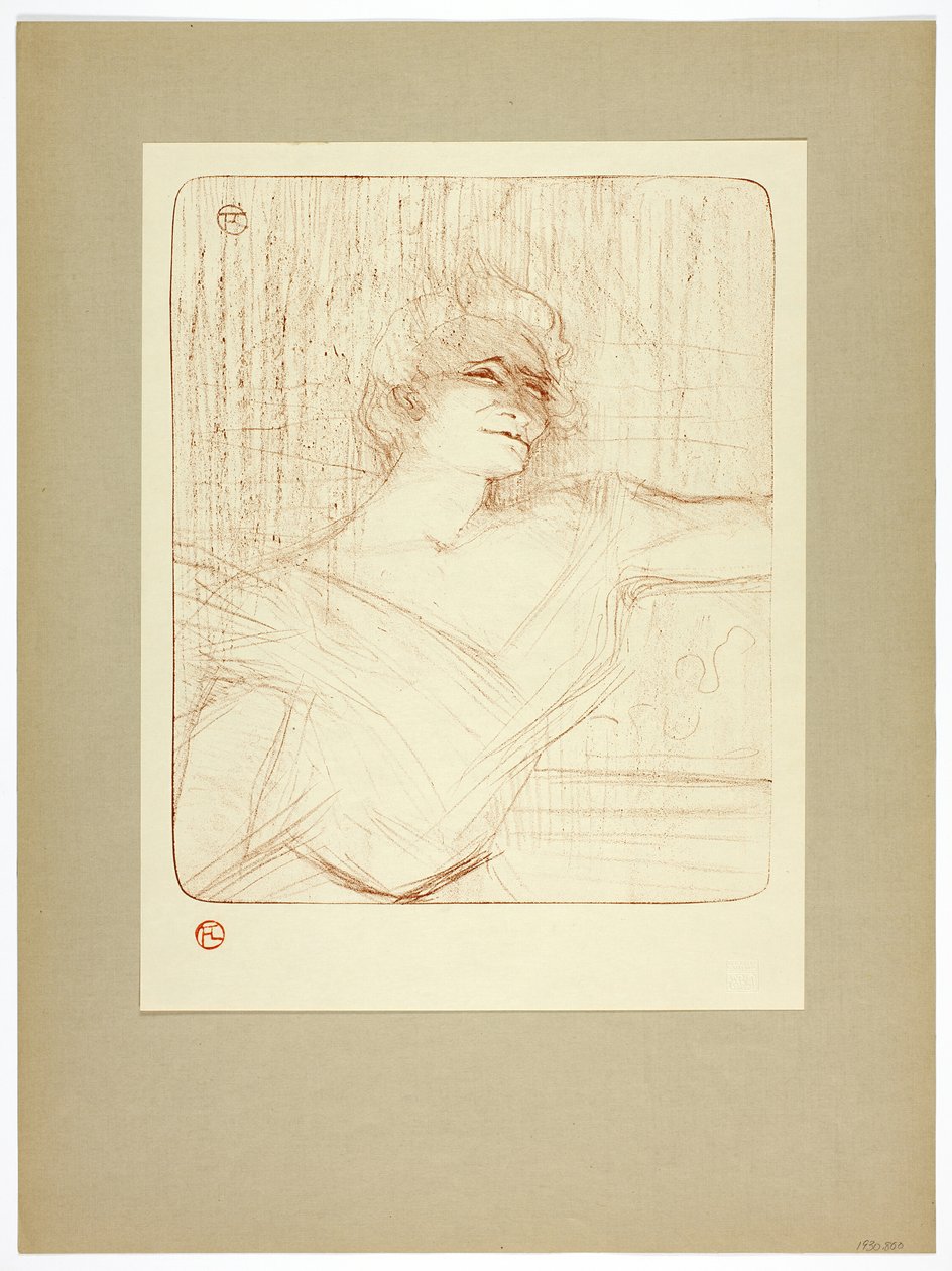 A ragasztóban, Yvette Guilbert második lemeze alkotó: Henri de Toulouse Lautrec