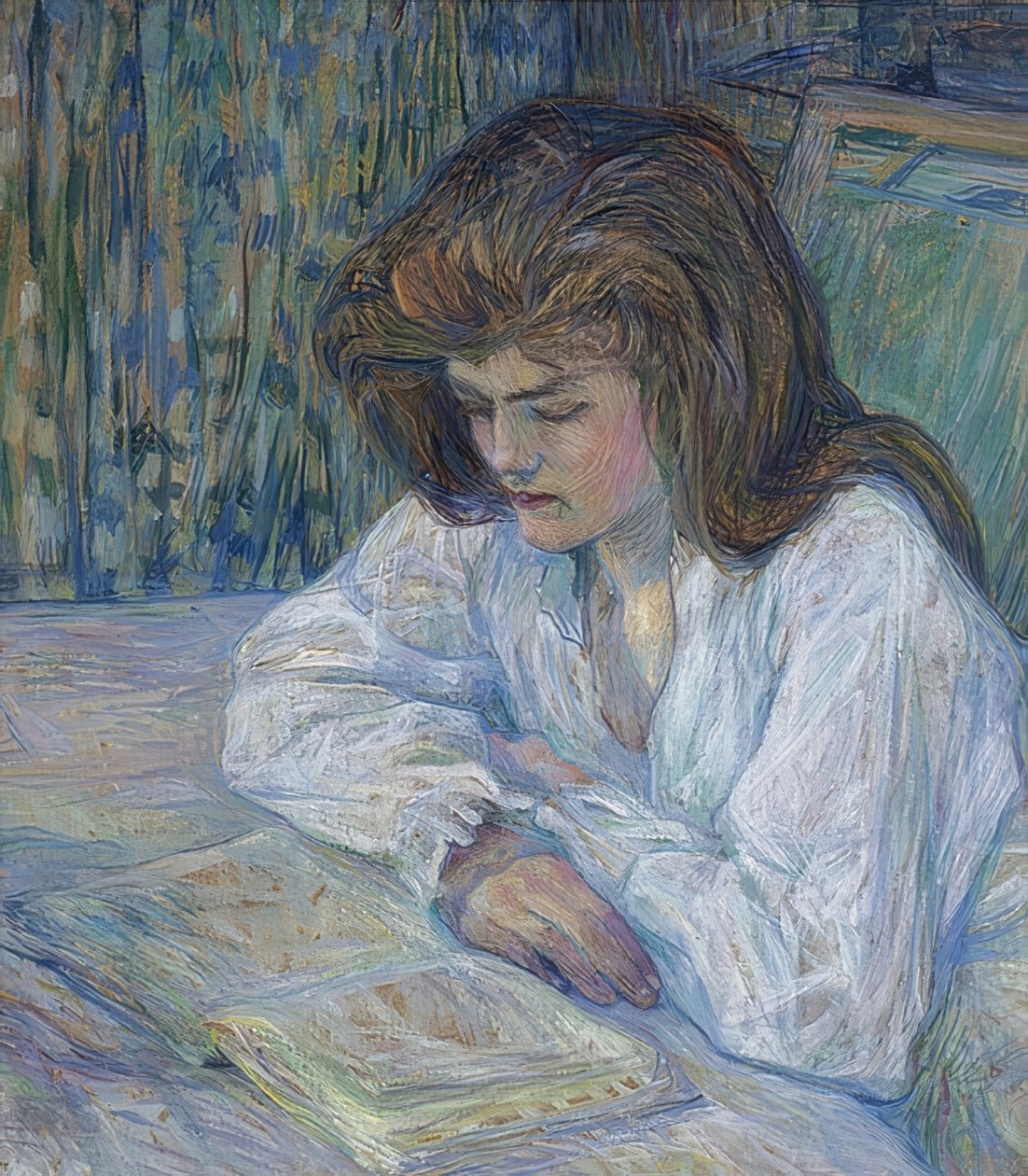 Die Lesende (Az olvasó). 1889 alkotó: Henri de Toulouse Lautrec