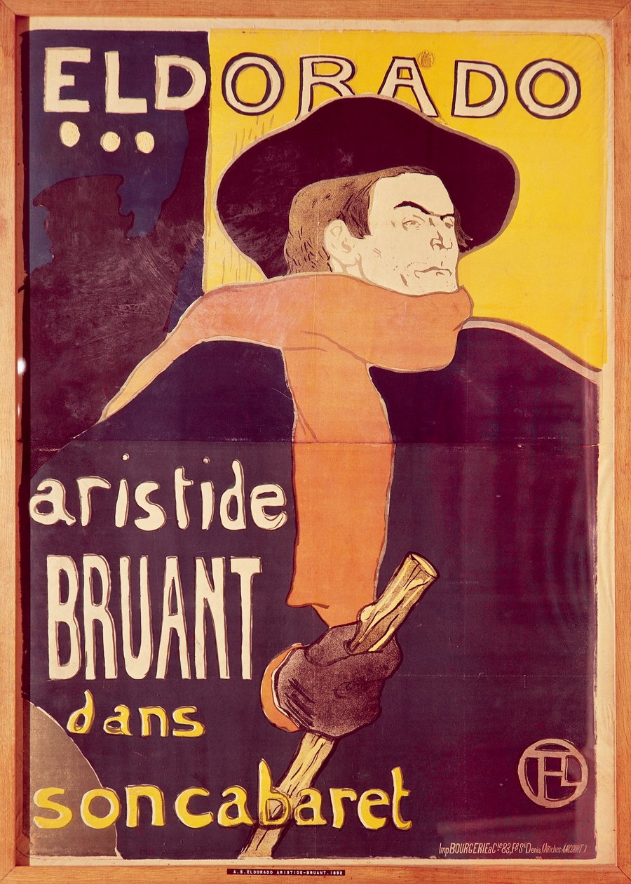Eldorado, Aristide Bruant a kabaréjában (Eldorado, Artistide Bruant az éjszakai klubjában) alkotó: Henri de Toulouse Lautrec