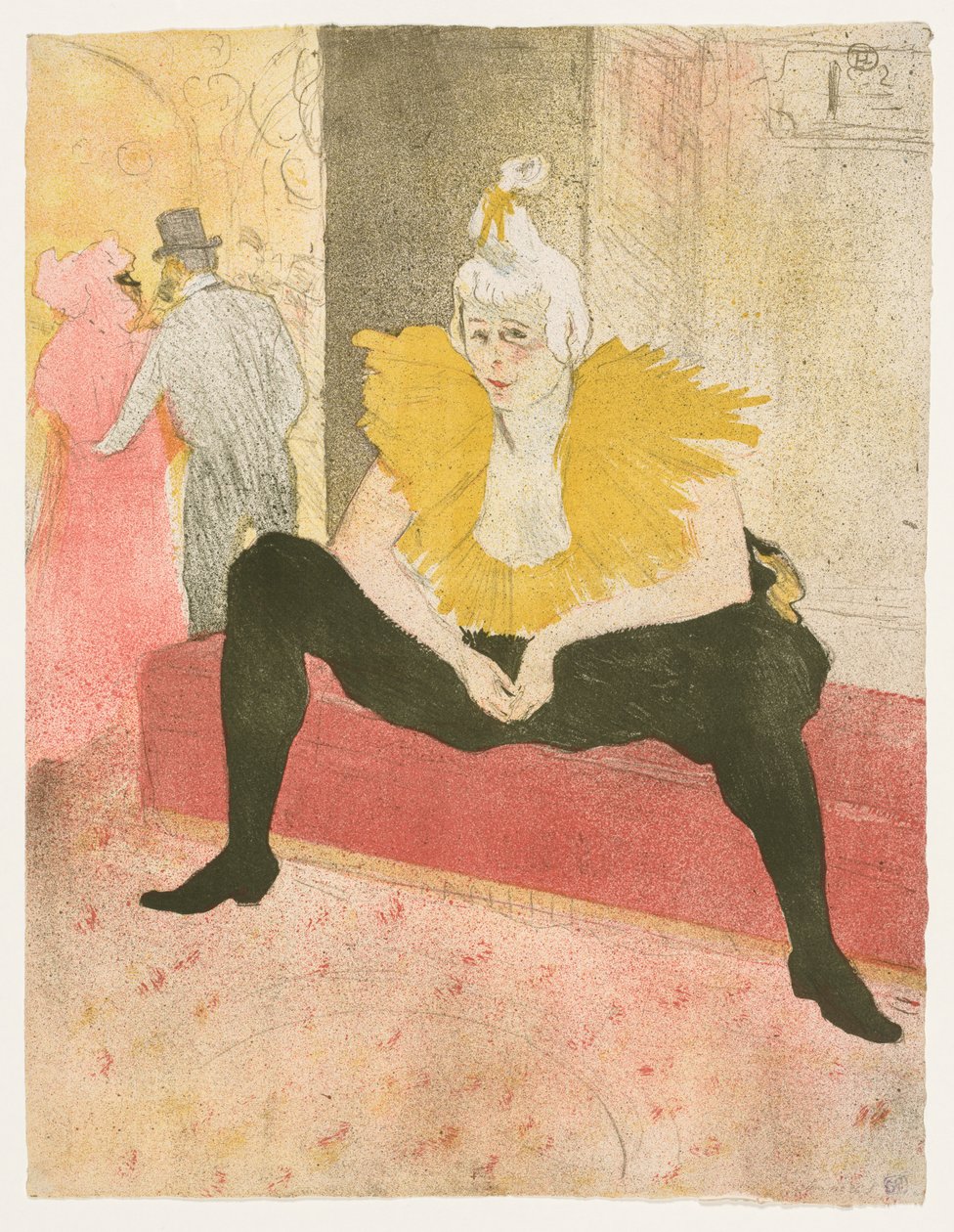 Elles: Az ülő bohóc, Mlle Cha-u-Ka-o, 1896. alkotó: Henri de Toulouse Lautrec