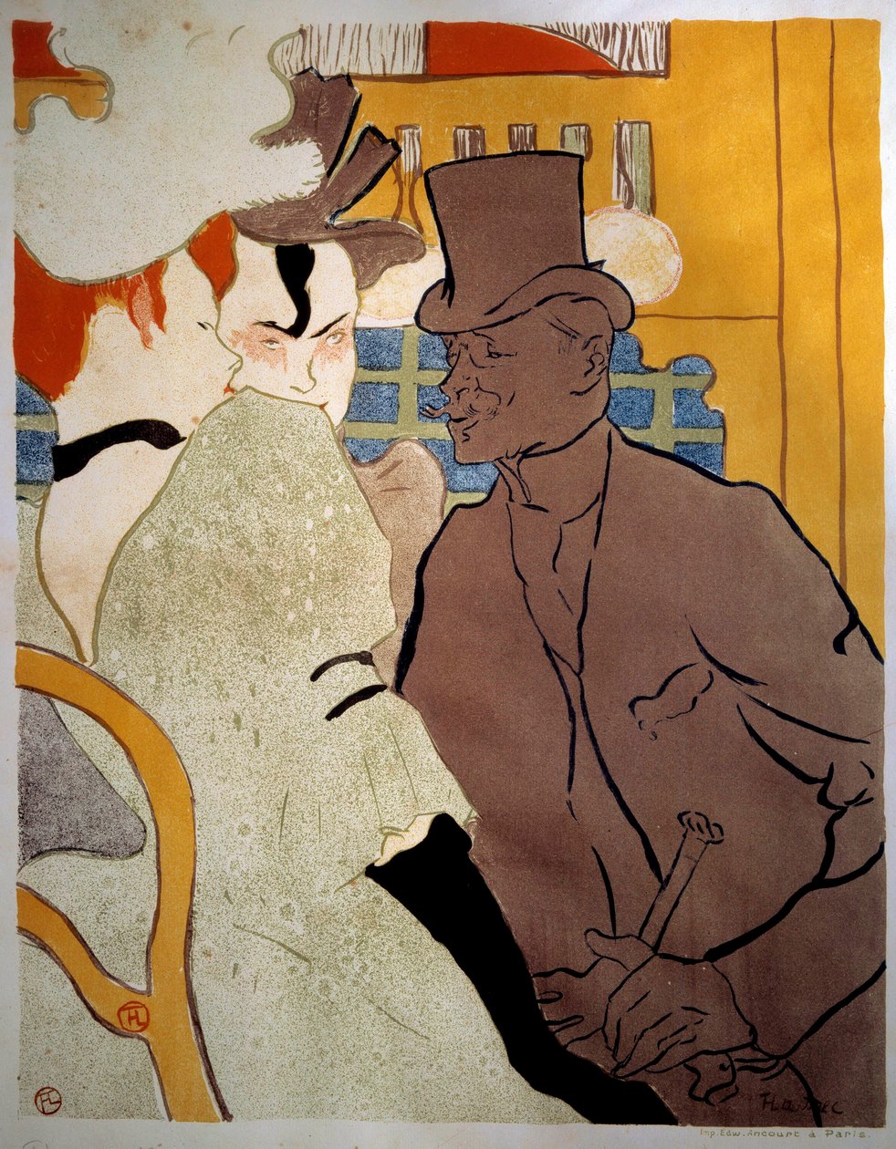 Angol nyelv a Moulin Rouge-ban, Henri de Toulouse Lautrec (1864-1901) litográfiája 1892 V. 0,47x0,37 m Albi, Musee Toulouse Lautrec alkotó: Henri de Toulouse Lautrec