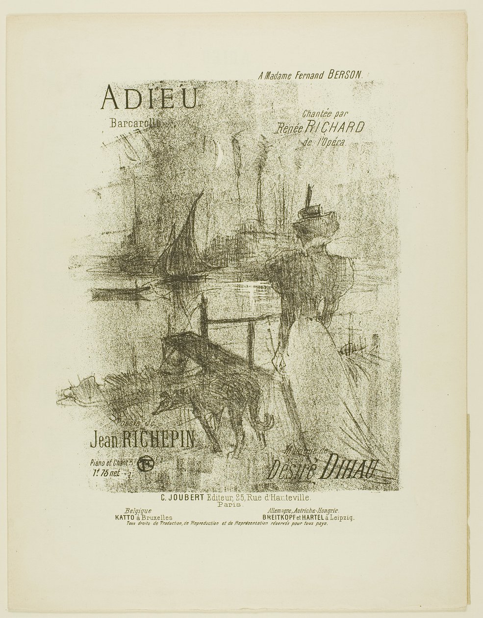 Búcsú, a Mélodies de Désiré Dihautól alkotó: Henri de Toulouse Lautrec
