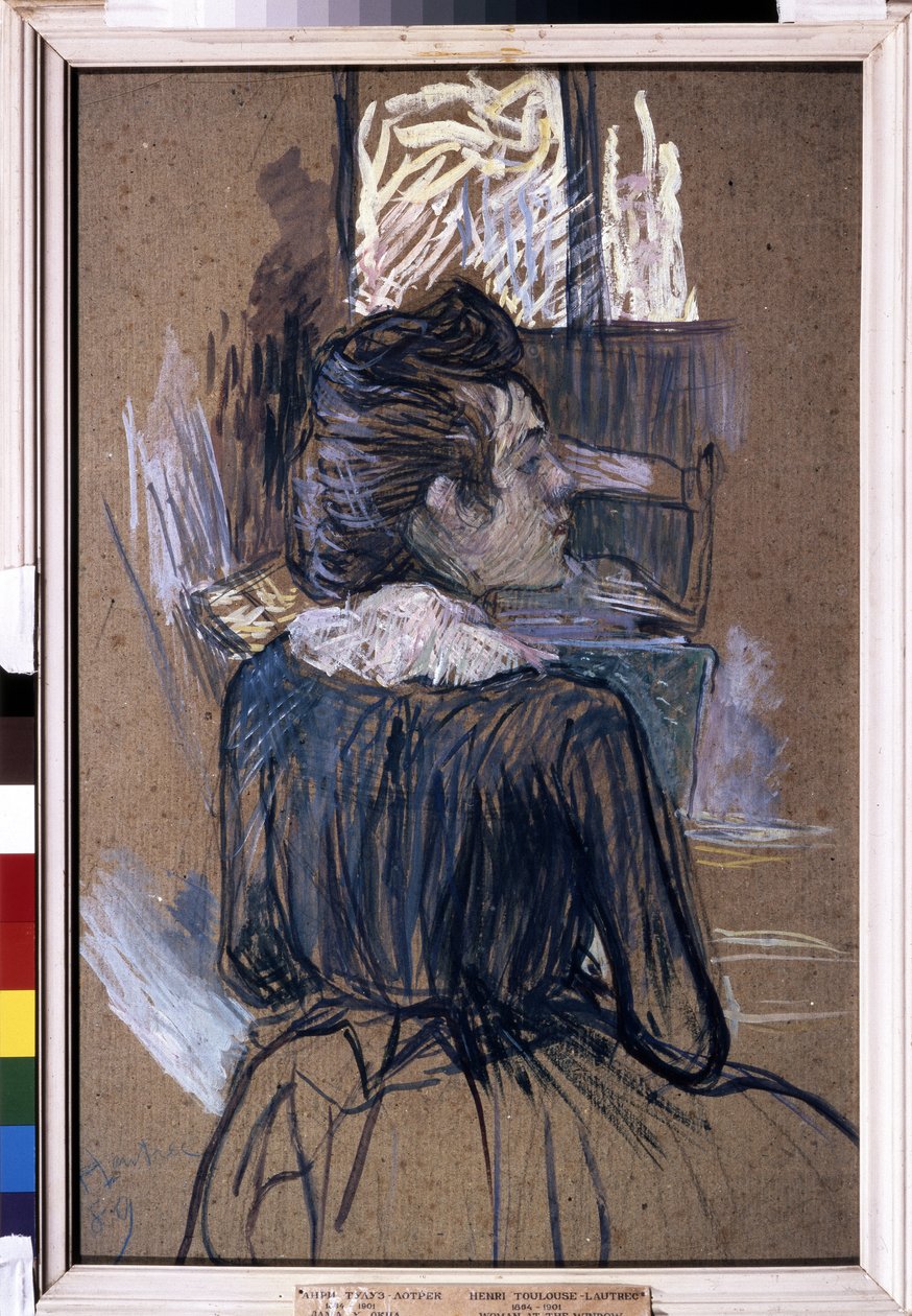 Nő az ablakban. Henri de Toulouse-Lautrec rajza (Toulouse Lautrec alkotó: Henri de Toulouse Lautrec
