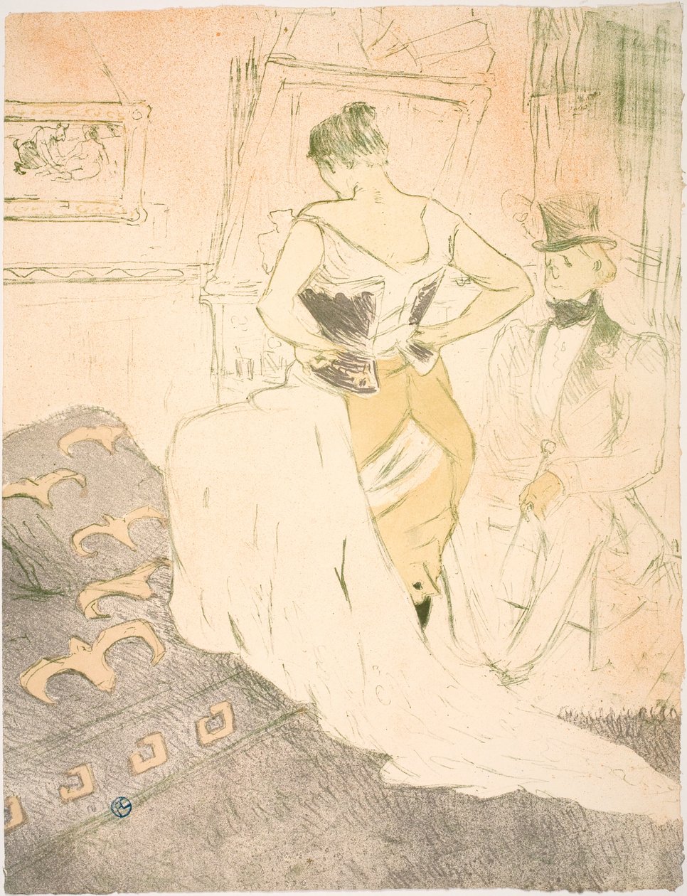 Nő fűzőben, Passage Conquest alkotó: Henri de Toulouse Lautrec