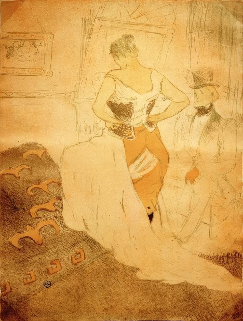 Nő fűzőben, Conquest of Passage alkotó: Henri de Toulouse Lautrec