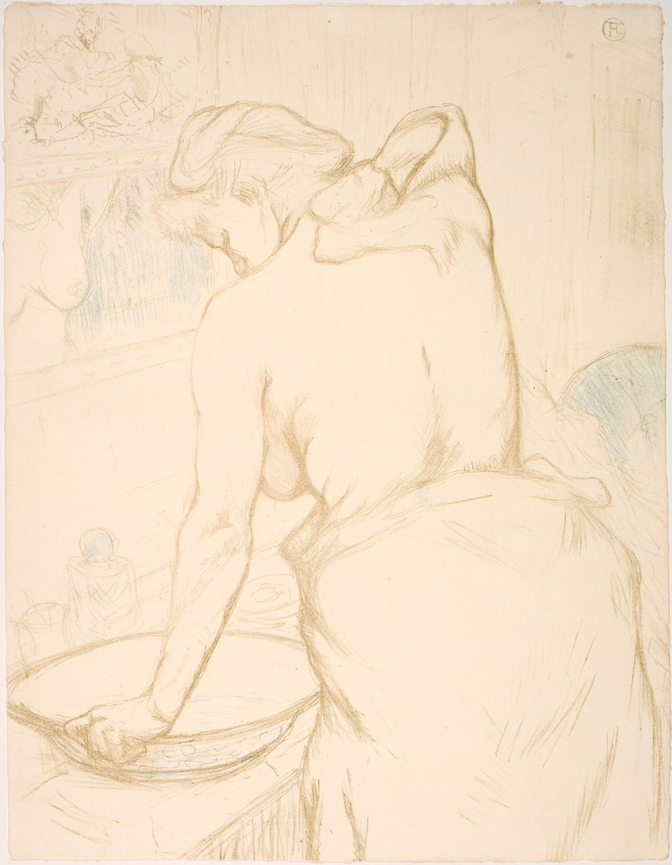 Nő, aki mossa magát, a WC-t alkotó: Henri de Toulouse Lautrec