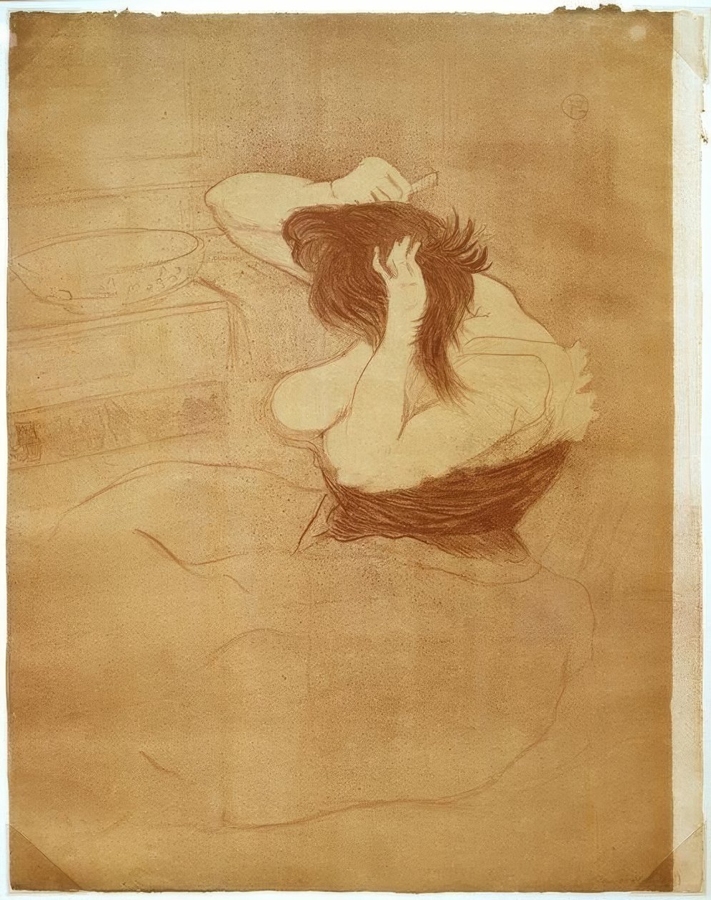 Női fésülés, fodrászat alkotó: Henri de Toulouse Lautrec