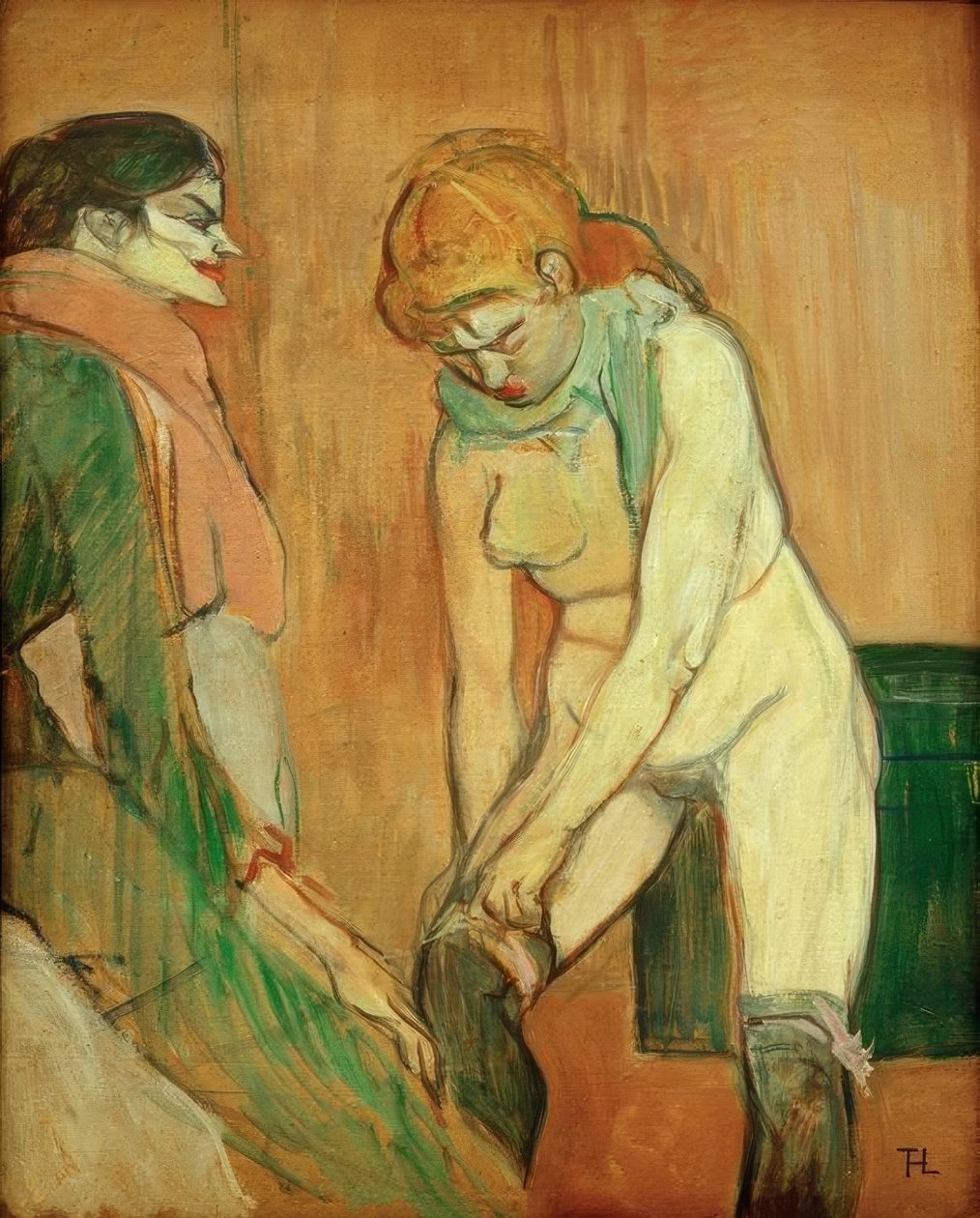 Harisnyát húzó nő alkotó: Henri de Toulouse Lautrec