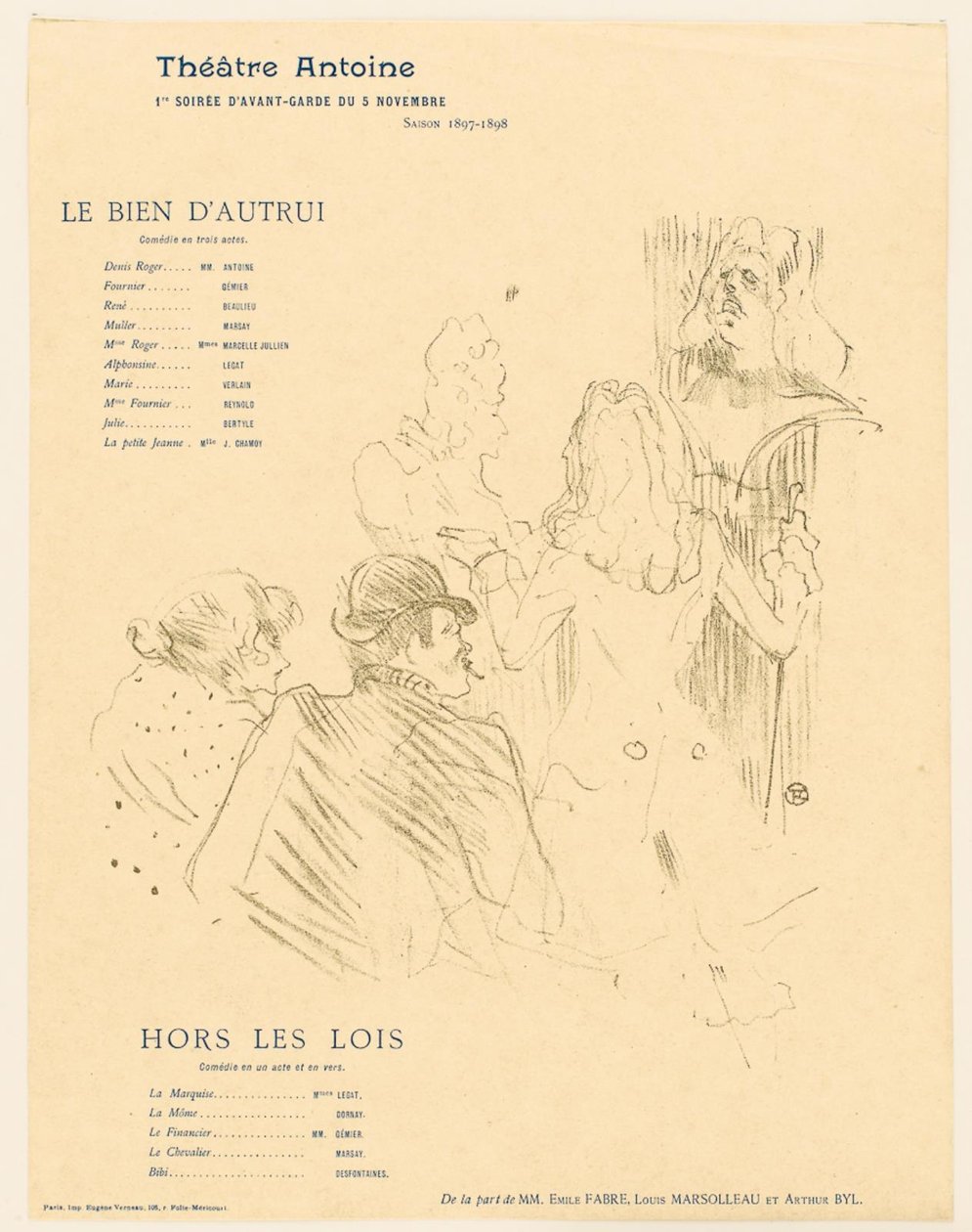 Tisztelet Moliere előtt alkotó: Henri de Toulouse Lautrec