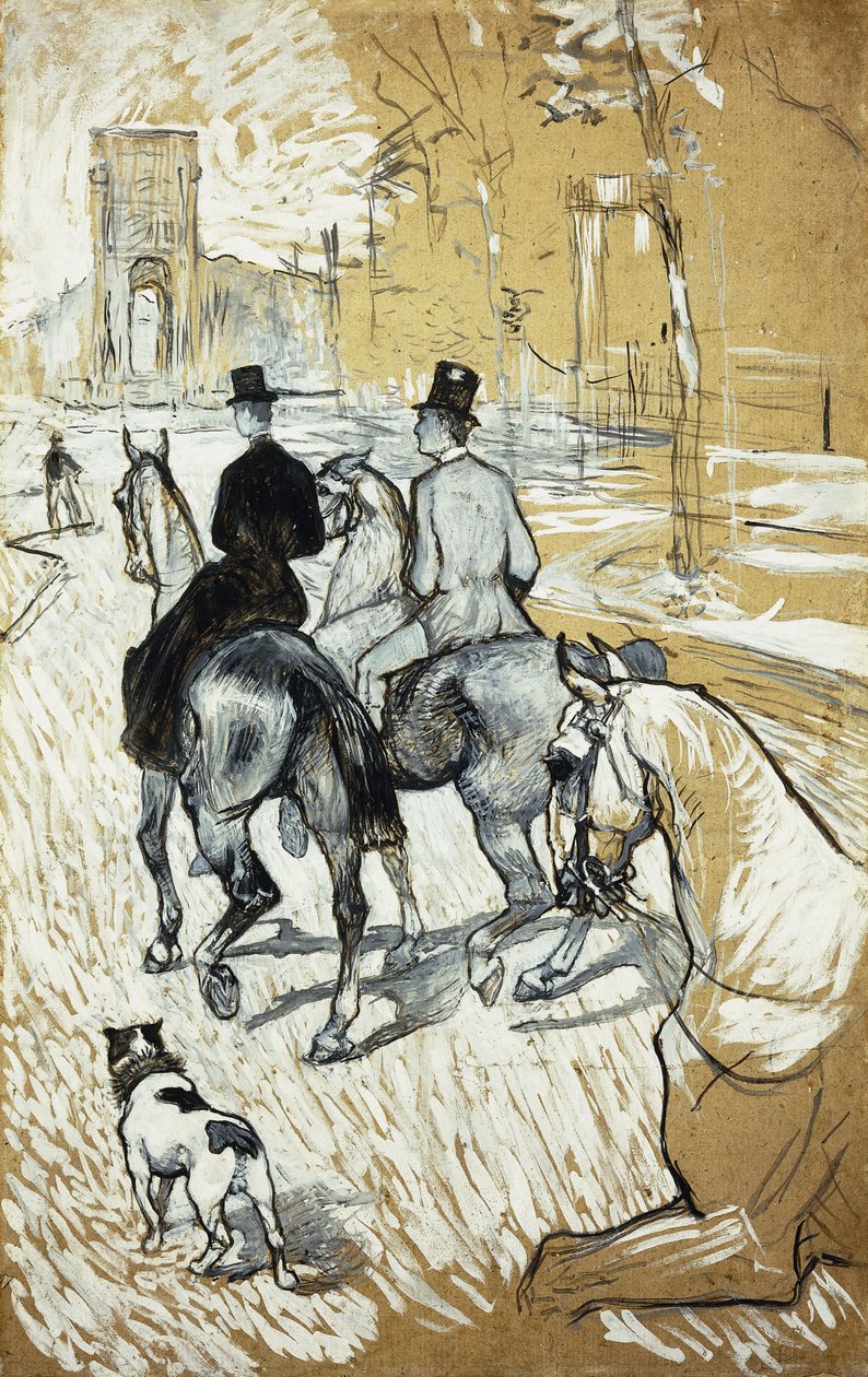 Lovasok a Bois de Boulogne felé; Lovasok a Bois de Bolognába, 1888 alkotó: Henri de Toulouse Lautrec