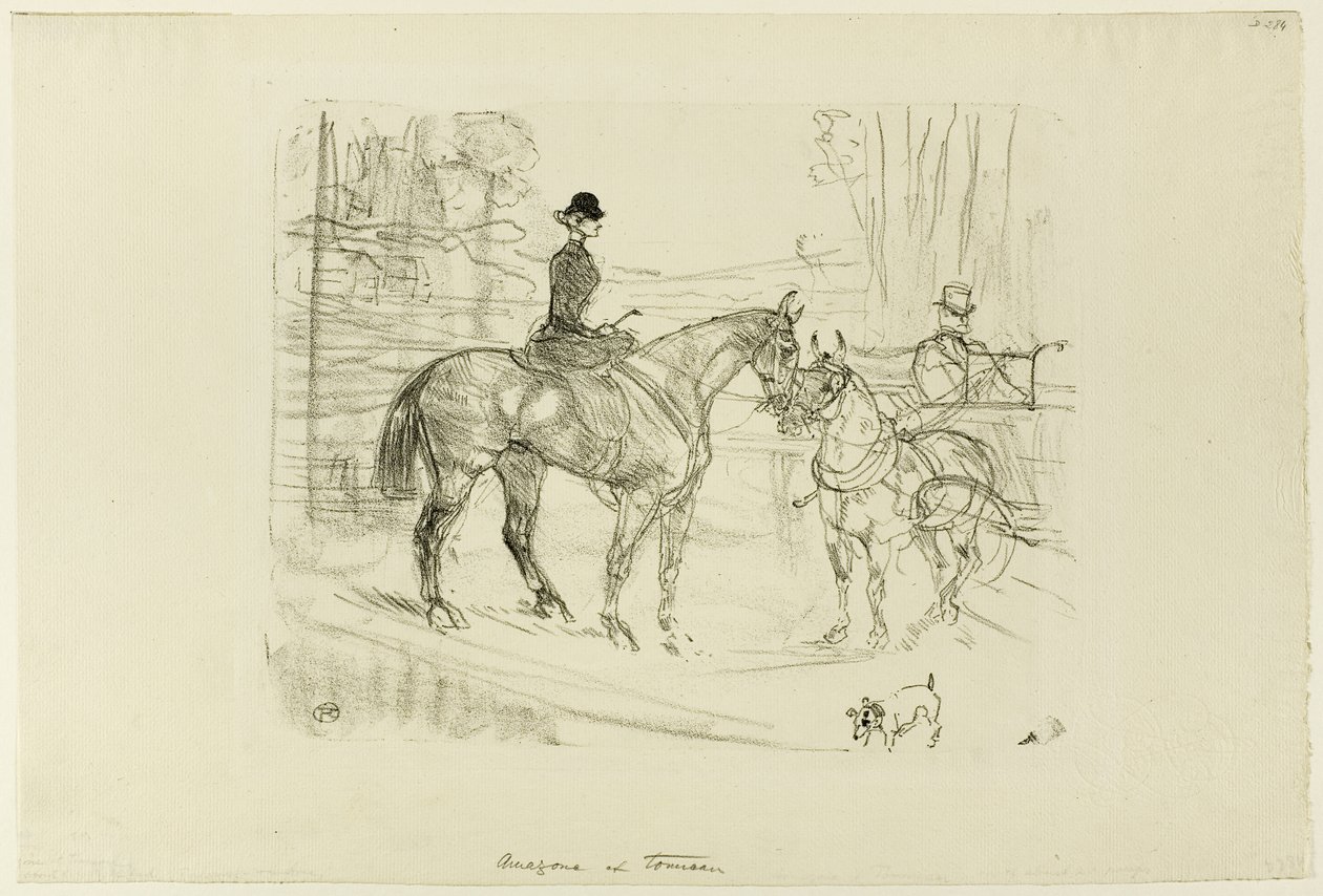 Lovasnő és szekér alkotó: Henri de Toulouse Lautrec