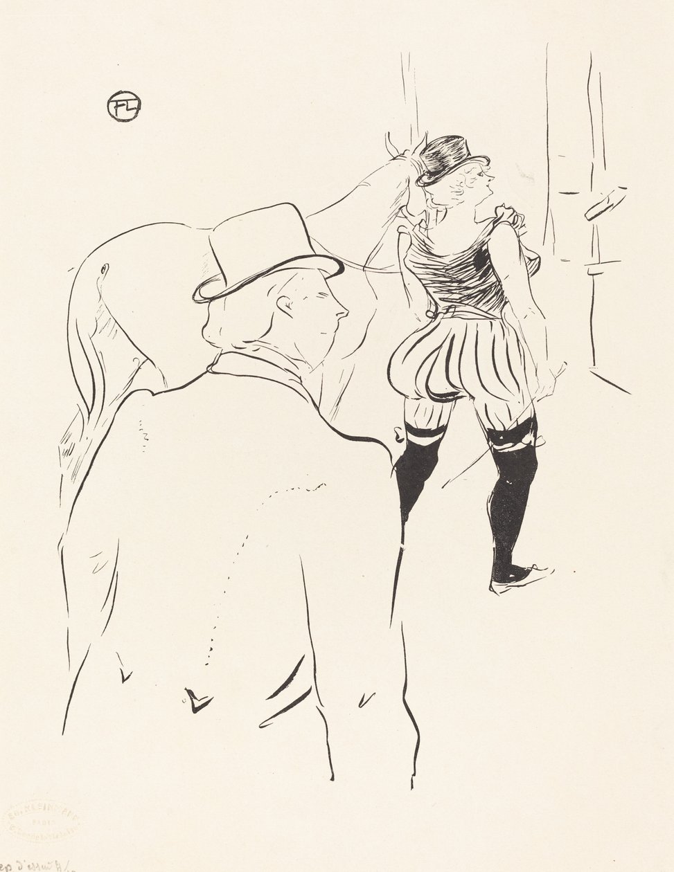 A Folies-Bergere szárnyában: Mrs. Lona Barrison menedzserével és férjével alkotó: Henri de Toulouse Lautrec