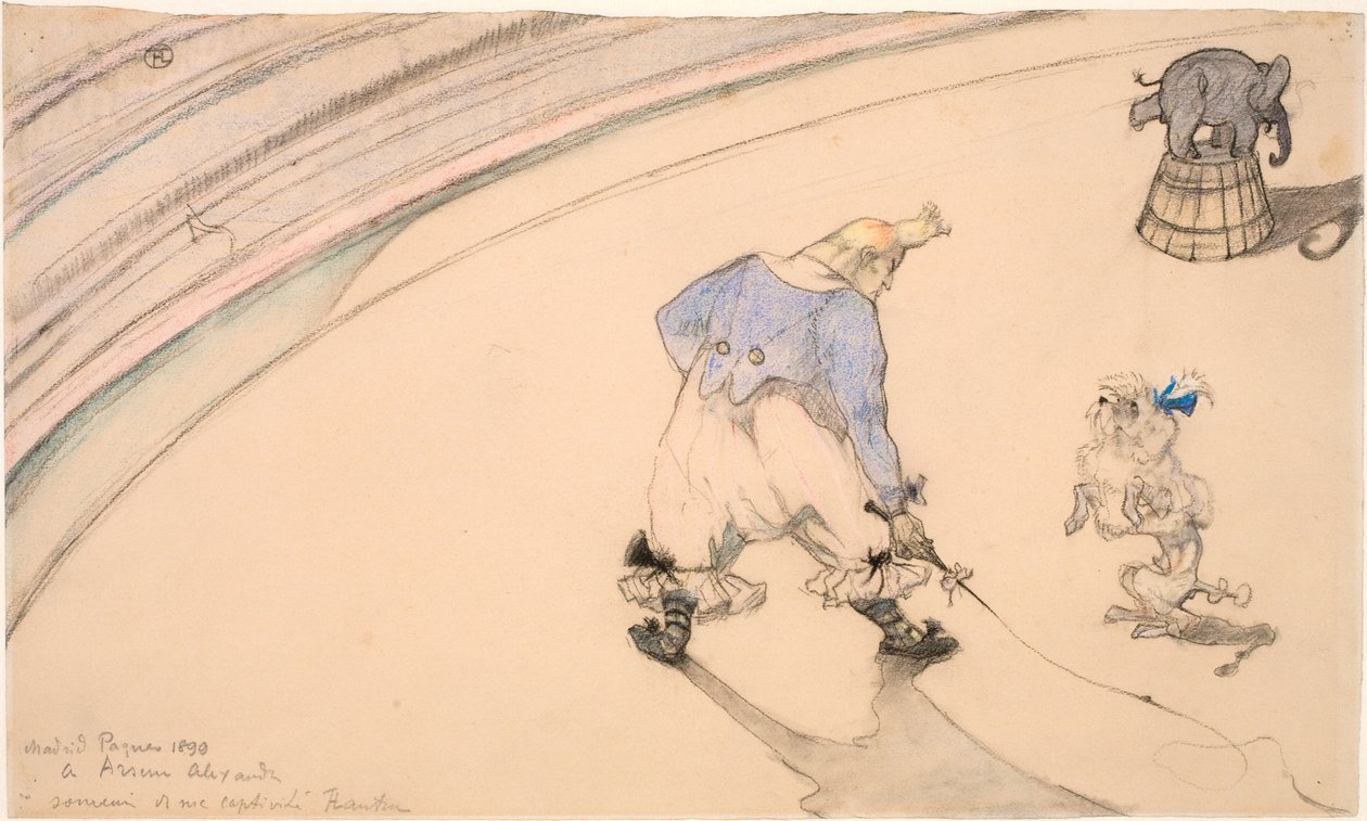 A cirkuszban - Footit bohóc, mint állatszelídítő alkotó: Henri de Toulouse Lautrec