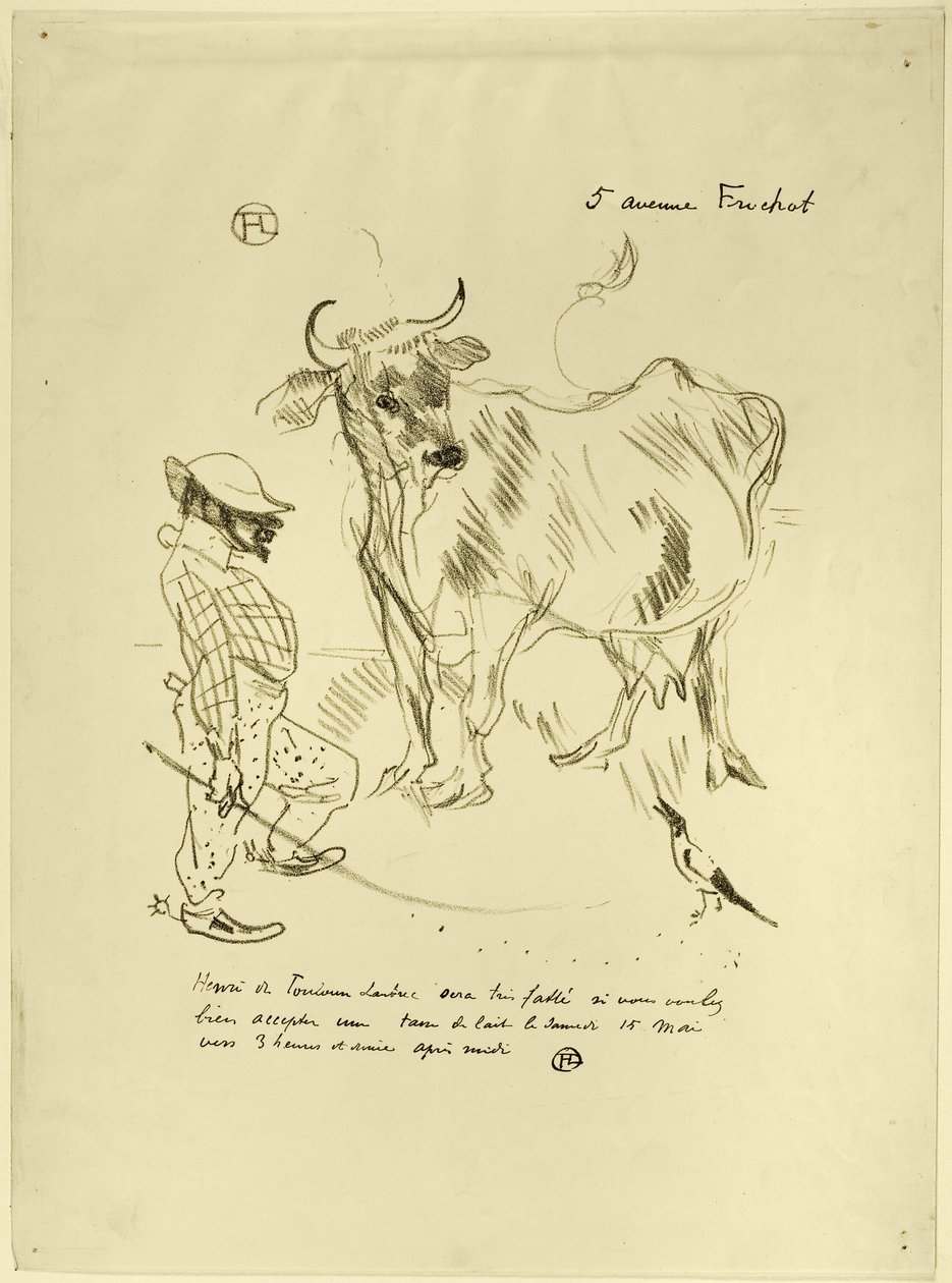 Meghívó egy pohár tejre alkotó: Henri de Toulouse Lautrec